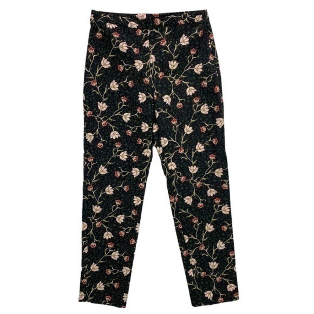 TOPSHOP‎ Floral Print Mid Rise Side Zip Stretch Slim Ankle Pant NWT Size 2